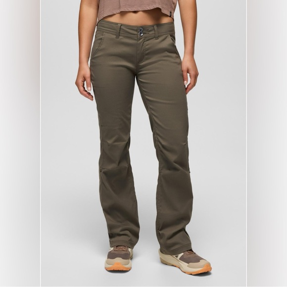 LIKE NEW Prana Women’s Straight Fit Halle Pant Green 4 Hiking Outdoor Nylon